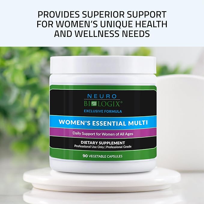 Neuro biologix Women's Essential Multi, Daily Multivitamin for Women with Iron, Superior Bioavailability for Methylation Support, Hormonal Balance - Organic, Methylated Formula, 90 Capsules
