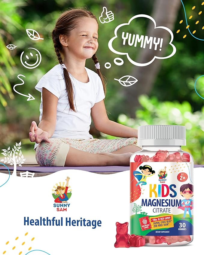 Magnesium Gummies for Kids & Adults - 100mg - Calm Magnesium Chews - Magnesium Citrate Chewable Supplement for Mood & Muscle Support