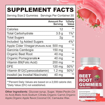 Beet Root Gummies Supplements, Beet Root Chewables, Beet Root Gummy Supplement for Adults, Energy Providing, Nutrition Supporting, Multivitamin
