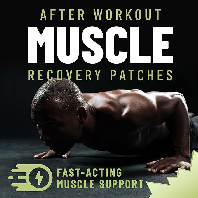 Post Workout Muscle Recovery Patches with Vitamin C - 36 Patches for Active Lifestyle Support, Helps Soothe and Refresh After Exercise, Convenient and Easy-to-Use for Men and Women
