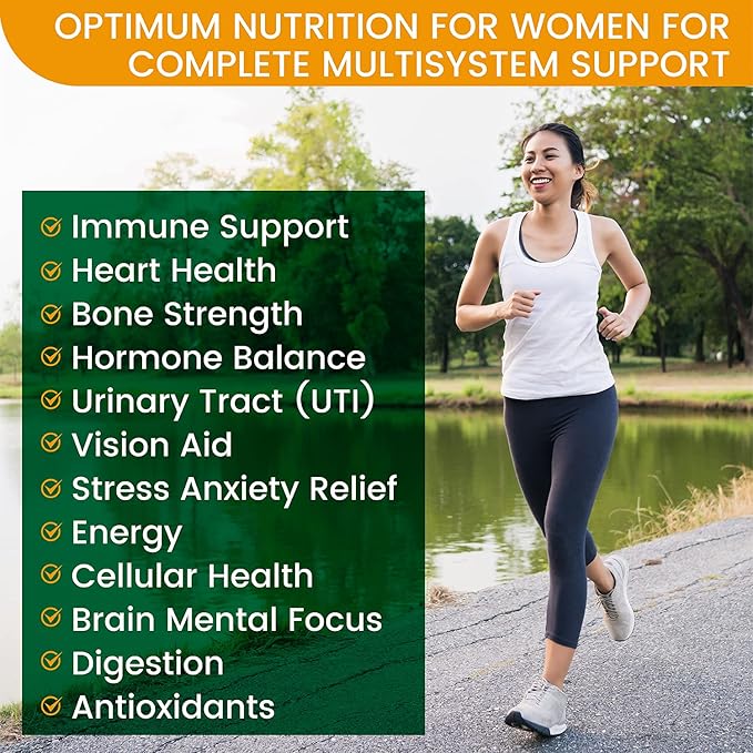 Daily Multivitamin for Women with Iron - Womens Multivitamin with 44 Organic Whole Food & Fermented Nutrients - Daily Vitamin for Women Complete Multisystem Support, 90 Vegan Caps, Non GMO