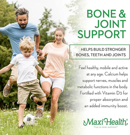 Maxi Health - Calcium Gummies with Vitamin D3 (60 Count) - 300 mg Coral Calcium & 1000 IU Vitamin D Gummy - Chewable Kosher Calcium D3 Gummies for Adults, Women, Men & Kids - Calcium Chews Supplement