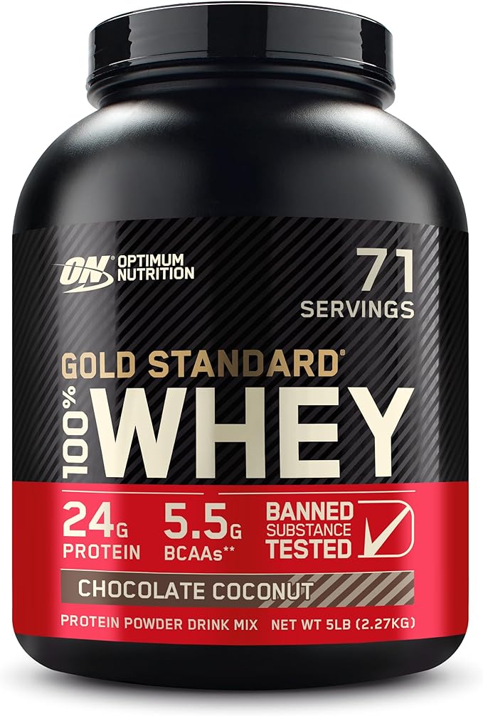 Optimum Nutrition Gold Standard 100% Whey Protein Powder, Chocolate Coconut, 5 Pound (Packaging May Vary)