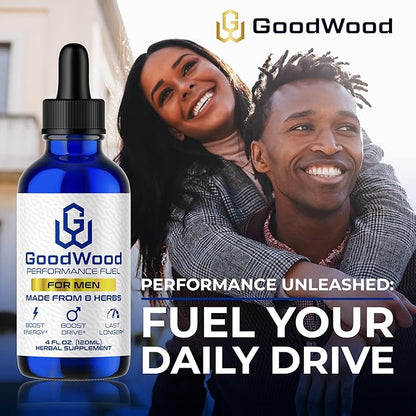 GoodWood - Male Liquid Drops - Increases Stamina and Size - Improves Energy, Drive, and Power - for Men Ages 30, 40, 50, 60+ - Made with 8 Herbs and Organic - One Pack