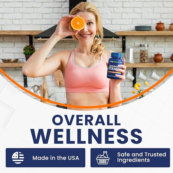 Liposomal Vitamin C 1450mg - 180 Capsules Ultra Absorption Ascorbic Acid VIT C Supports Immune System Fat Soluble Antioxidant & Collagen Booster Compare to Vitamin C 1000mg or 500mg Non-GMO Vegan