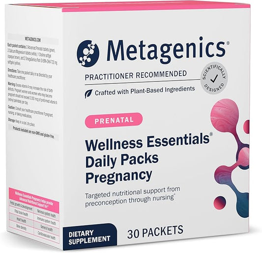 Metagenics Wellness Essentials Pregnancy - Prenatal, Pregnancy & Nursing Support* - with Omega-3 Fatty Acids - Folate & Antioxidants - Multivitamins for Women - 30 Packets