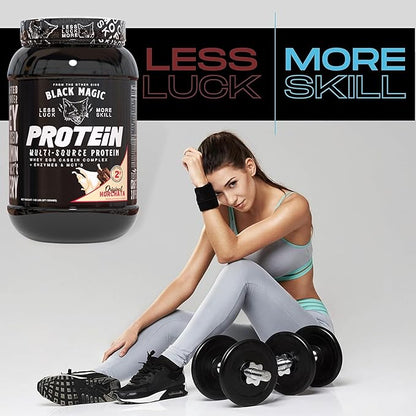 Worldwide Nutrition Bundle: Black Magic Multi-Source Casein Protein Powder - Muscle Gain with Whey, Micellar Casein, MCTs & Enzymes - Original Horchata Flavor - 2 LB & Multi-Purpose Keychain