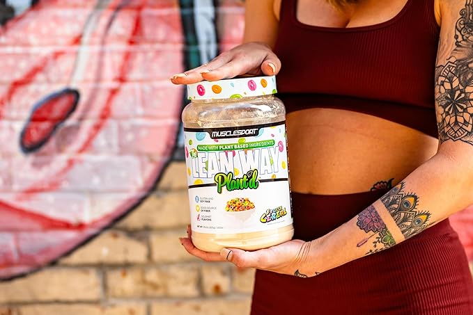 Musclesport Lean Way Plant Protein - Pea Protein and Brown Rice Protein Blend, with Added CLA, MCT and L-Carnitine - 20 Servings (Fruity Cereal)