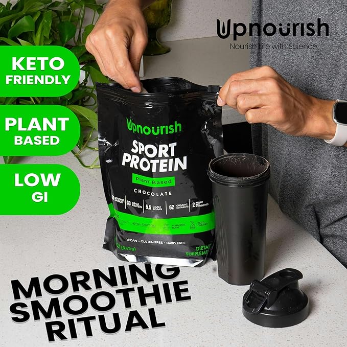 Vegan Sport Protein Powder Chocolate – 30g Plant Based Protein, VELOSITOL, BCAAs, Organic Greens & Fruits, Probiotics, Tart Cherry for Post Workout Recovery, Inform Sports Certified Keto - 20 servings