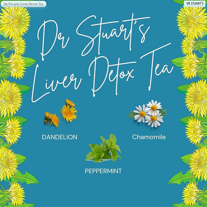 Dr Stuart's Liver Detox Tea - 90 Teabags (15 bags x Pack of 6) | with Dandelion Root, Centaury Herb & Milk Thistle | Supports Healthy Liver | Naturally Caffeine Free