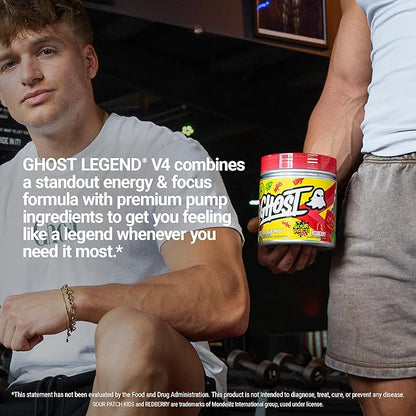 GHOST Legend V4 Pre-Workout Powder, SPK Redberry - 30 Servings – Pre-Workout for Men & Women with Choline, L-Citrulline, & Beta Alanine for Energy & Focus
