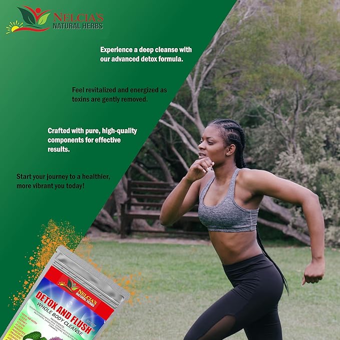 NELCIA'S NATURAL HERBS- DETOX & FLUSH, Whole Body Cleanse in 21 Days- Dietary Supplement - 14 oz - Enhanced with Milk Thistle Extract