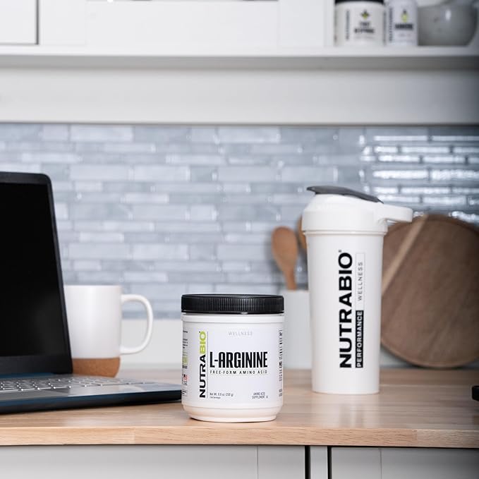 NutraBio L-Arginine Supplement, 750mg – Nitric Oxide Precursor, Supports Blood Flow, Vascular Health, and Muscle Growth, 250g