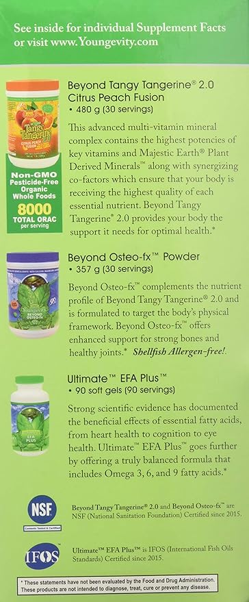 Youngevity Healthy Body Start Pack 2.0 (Beyond Tangy Tangerine 2.0, Osteo FX Powder, Ultimate EFA Plus) (Worldwide Shipping) by Youngevity