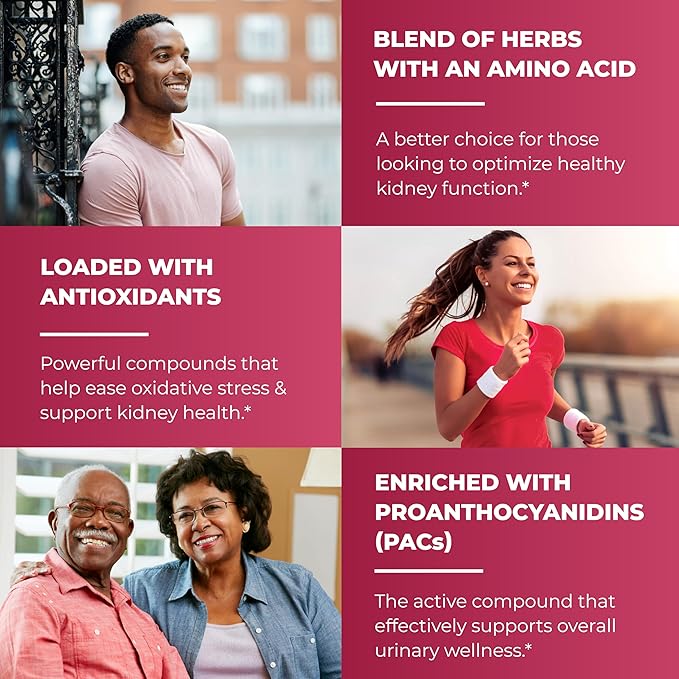 Sandhu's Kidney Cleanse Detox & Repair Support Supplement for Men and Women | with Cranberry Extract | Helps Support Kidney & Urinary Tract Health | 60 Vegetarian Capsules