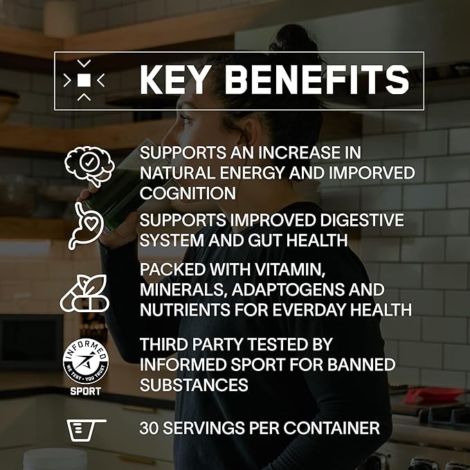 BARE PERFORMANCE NUTRITION, BPN Strong Greens Superfood Powder, Improved Digestion, Increased Energy, Immune System Support, Sweet Mint, 30 Servings