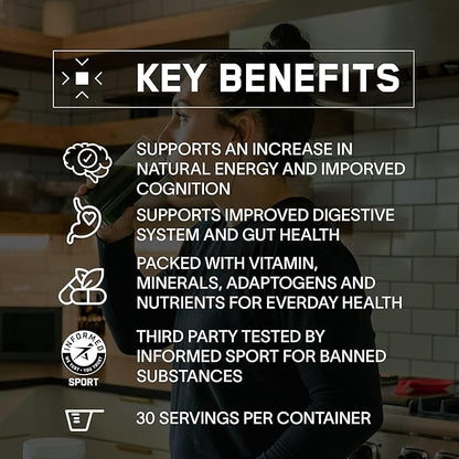 BARE PERFORMANCE NUTRITION, BPN Strong Greens Superfood Powder, Improved Digestion, Increased Energy, Immune System Support, Sweet Mint, 30 Servings