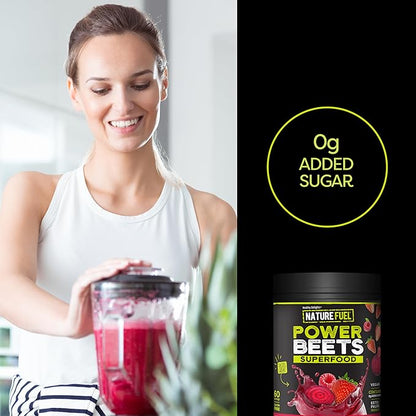 Nature Fuel Power Beets Powder, Delicious Mixed Berry, Concentrated Superfood Supplement, Supports Circulation, Natural Energy & Stamina, Non-GMO, 60 Servings (Packaging May Vary)