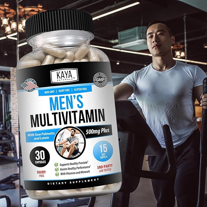 Kaya Naturals Multivitamin for Men - Men's Prostate Multivitamin - Multi Mineral Daily Supplement - Pills for Men - Supports Healthy Prostate - Vitaminas para Hombres - 30 Veggie Capsules