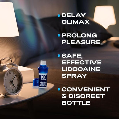K-Y Duration Delay Spray, Numbing Climax Spray for Men & Lidocaine Desensitizing Spray, Climax Control, Sex Accessories for Adults Couples, Last Longer In Bed, 0.16 FL OZ (36 Sprays)