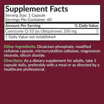 Futurebiotics CoQ10 200 MG Cellular Energy Production, 60 Vegetarian Capsules