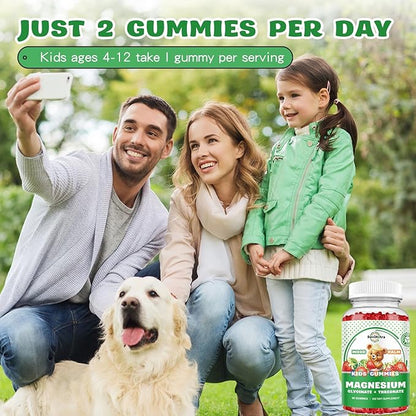 Magnesium Complex Gummies- Calm Chewable Gummies for Kids & Adults- Magnesium Glycinate, Threonate Supplement-w/Omega-3, Vitamin B6, D3- Support Calm Stress Relief, Bones, Mood Vegan, 60 Gummies