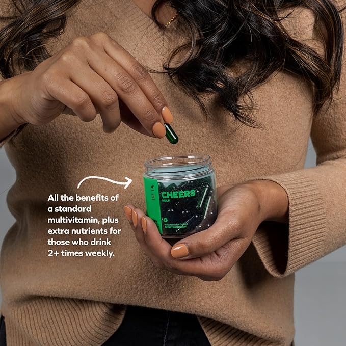 Cheers Multi | Multivitamin for Drinkers | Replenish Lost Vitamins from Drinking & Support Overall Health | 90 Doses | Choline, Betaine, Niacin, B-Vitamins | Daily Multivitamin Supplement