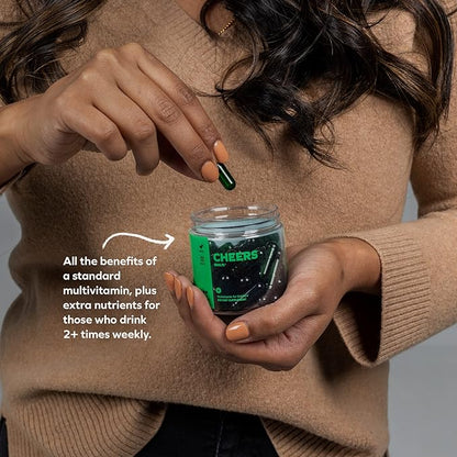 Cheers Multi | Multivitamin for Drinkers | Replenish Lost Vitamins from Drinking & Support Overall Health | 90 Doses | Choline, Betaine, Niacin, B-Vitamins | Daily Multivitamin Supplement