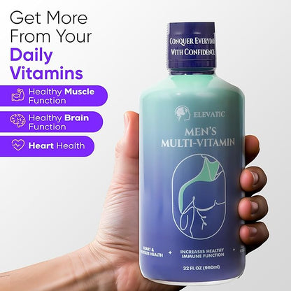 Multivitamin for Men | 32 Fl.oz (960ml) | Superior Tasting | All Natural | Energy Booster Liquid Multivitamin | Advanced Nutritional Support for A Healthy Lifestyle