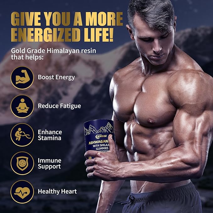 Ashwagandha Gummies with Shilajit 300mg for Women & Men, Zero Sugar ashwagandha Supplements with Maca Root Powder | Organic ashwagandha Extra Strength for Boost Energy 60 Gummies