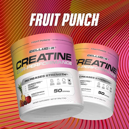 Cellucor Creatine Powder, Fruit Punch Flavor - Increases Strength, Lean Muscle Mass & Endurance, Micronized Creatine for Fast Absorption, 5g Creatine per Serving, 50 Servings