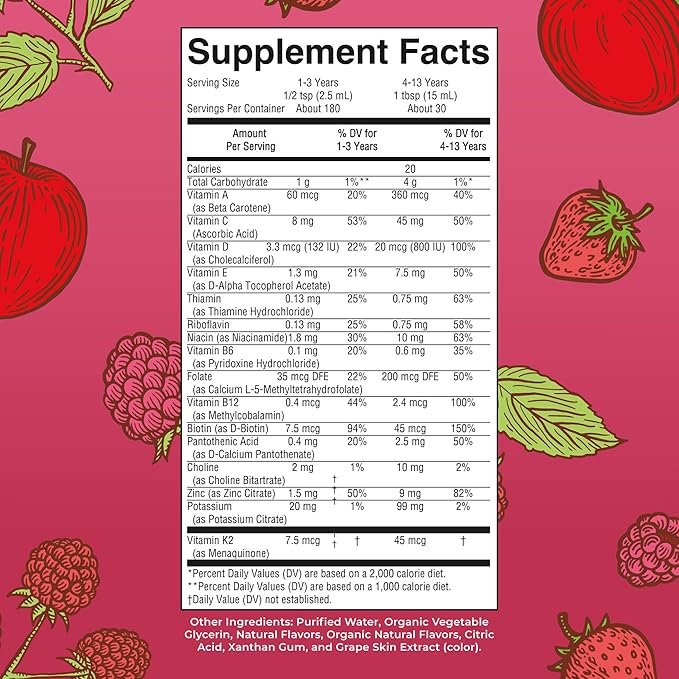 MaryRuth's Kids Liquid Morning Multivitamin | Kids Multivitamin | Immune Support | Vitamin C & D | Kids Vitamins | Kids Vitamins multivitamin | Vegan | 30-180 Servings | 15.22 fl oz