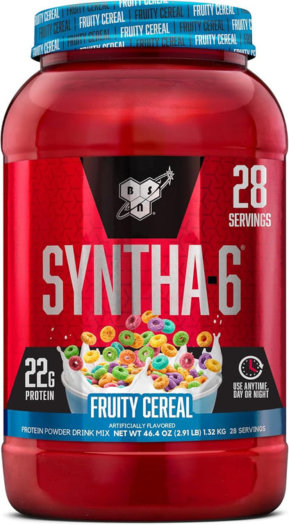 BSN SYNTHA-6 Whey Protein Powder with Micellar Casein, Milk Isolate, Fruity Cereal, 28 Servings (Packaging May Vary)