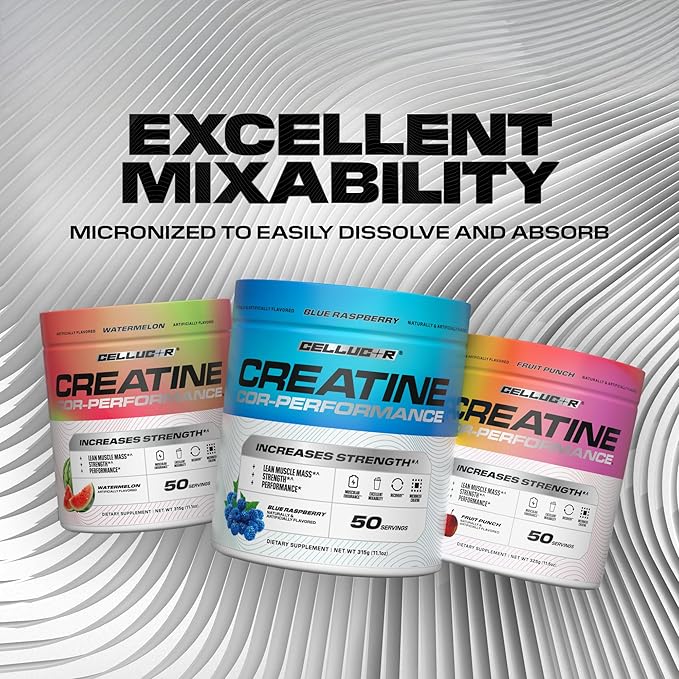 Cellucor Creatine Powder, Watermelon Flavor - Increases Strength, Lean Muscle Mass & Endurance, Micronized Creatine for Fast Absorption, 5g Creatine per Serving, 50 Servings