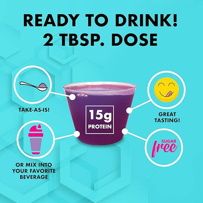 Nutritional Designs LPS Liquid Collagen & Whey Protein Supplement - Sugar-Free Non-GMO Drink - Promotes Healthy Skin & Hair for Men & Women (Watermelon)