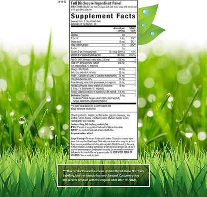Irwin Naturals Mental Clarity Information Retention - 60 Liquid Soft-Gels, Pack of 2 - Helps Increase Attention to Detail & Retain and Recall Information Faster - 60 Total Servings