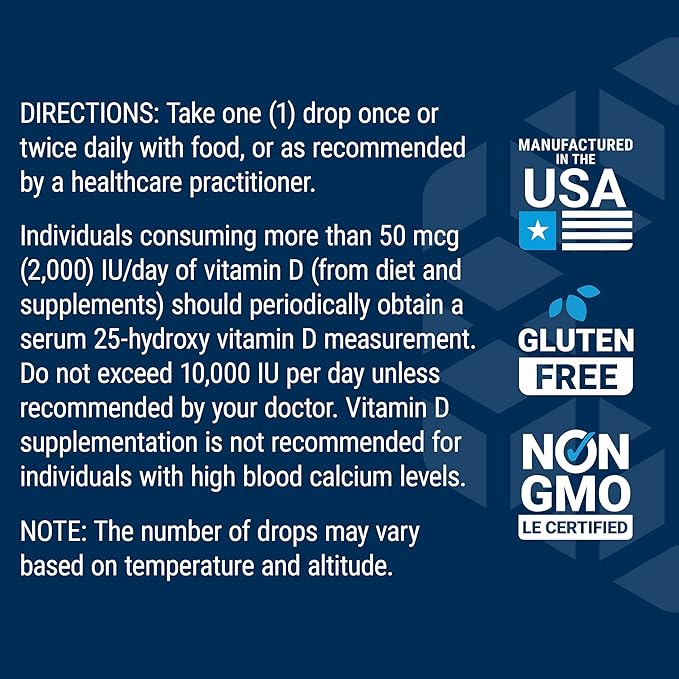 Life Extension Liquid Vitamin D3 (Mint), 50 mcg (2000 IU), Immune System Support, Bone Health, Whole-Body Health, Tasty Peppermint Flavor, Gluten Free, Non-GMO, 29.57 ml