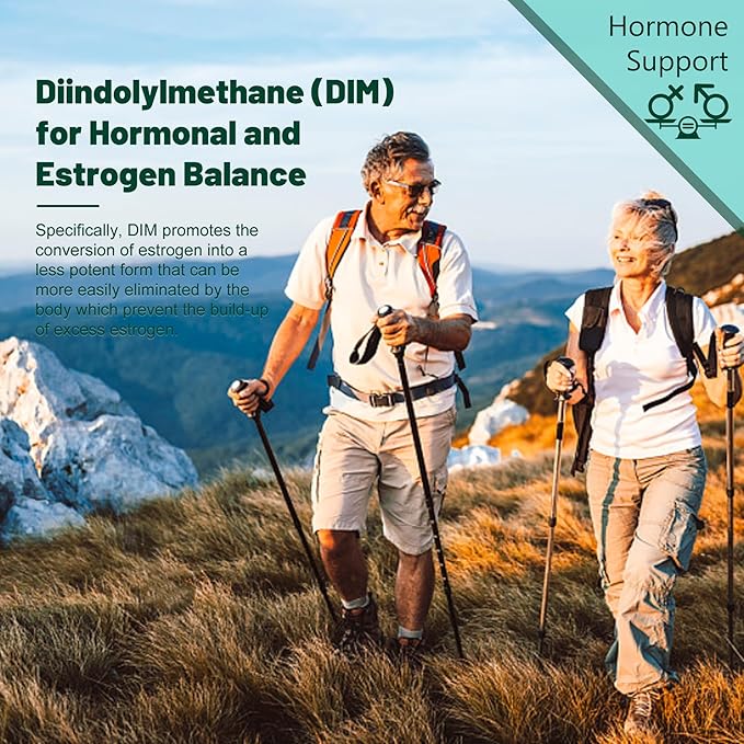 DIM Supplement Women 400mg, Estrogen Supplement for Women, Sugar Free DIM Gummies for Men & Women + Biotin, Flaxseed Oil, Burdock, Calendula, BioPerine for Hormone Balance, Menopause & Prostate 120Cts