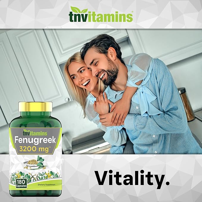 Fenugreek Capsules: 3200 mg - 180 Capsules | Fenugreek Supplement for Men & Women | Fenugreek Seed Powder Extract | Non-GMO | Made in The USA!