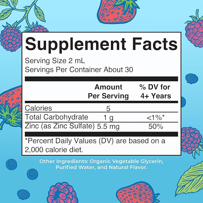 MaryRuth Organics Zinc Supplements for Immune Support, Liquid Zinc Supplement, Immune Support Supplement for Kids, Ages 4-13, Zinc Sulfate, Vegan, USDA Organic, Glycerin Based, 2 Fl Oz