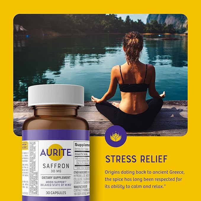 Saffron Supplement for Women & Men. 30 Count, Vegetarian Friendly, Non-GMO, Gluten-Free, Soy-Free (1 Month of Supply)