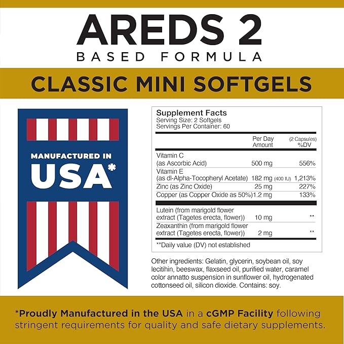 VITEYES® AREDS 2 Softgels, 120 Count - Single Daily Dose Eye Vitamin