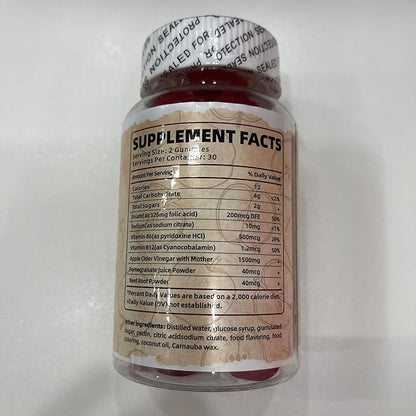 Keto ACV Gummies Advanced Formula, Apple Cider Vinegar Gummies Formulated with Pomegranate Beet Juice Powder B12, 1500MG Vegan Non GMO 56 Gummys
