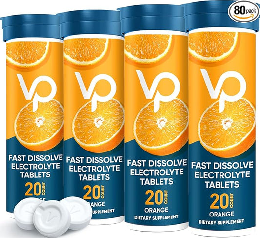 Venture Pal Chewable Electrolyte Tablets, Fast-Dissolve Sugar-Free Stick Salt Tablets - Variety Pack for Rapid Hydration, Outdoor Running, Hiking, Sports | Keto & Vegan Friendly | 80 Count (4 Pack)