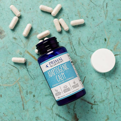 Primal Blueprint Adaptogenic Calm, Plant-Based Adaptogen Dietary Supplement, 30 Count