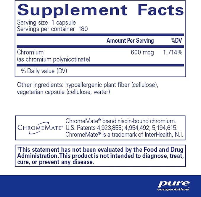 Pure Encapsulations ChromeMate GTF 600 | Supplement for Metabolism and Lean Muscle* | 180 Capsules