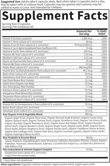Garden of Life Multivitamin for Women, Vitamin Code Women's Multi, Whole Food, Vitamins, Iron, Folate not Folic Acid, Probiotics, Vegetarian Supplements for Womens Energy, 240 Count
