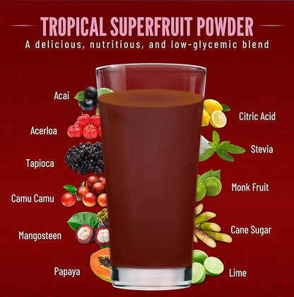 B.rad Superfruits Hydration & Electrolyte Beverage | Nature's Perfect Energy Drink | Freeze-Dried High-Antioxidant Tropical Fruit Powder | 10.8 Ounces, 30 Servings