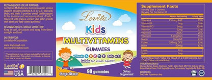 Lovita Kids Multivitamin Gummies, 90 Gummies (90 Count)