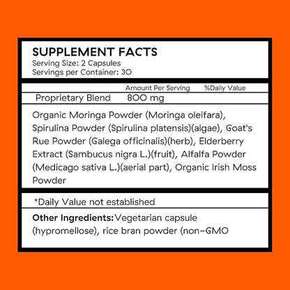 M.O.O. Postnatal Vitamins with Lactation Support - Postpartum Recovery, Lactation Supplement for Breastfeeding Women, 7-Ingredient Superfood Postnatal Formula, Overcomes Hormonal Balance | 60 Capsules